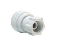 White Poly Faucet Connector–UNS Thread